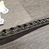 "U" Shaped Single Row Bling Browband, velcro ends *xc/vgc, mnr dirt?dusty, mnr loose bling
