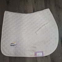 Quilt Jumper Saddle Pad, "The Tack Box" *gc, clean, dingy, pills, undone stitching, mnr stains, puckers, threads
