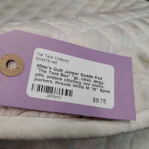 Quilt Jumper Saddle Pad, "The Tack Box" *gc, clean, dingy, pills, undone stitching, mnr stains, puckers, threads