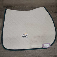 Quilt Jumper Saddle Pad, cut tabs *gc/fair, v. stained, dingy, mnr holey edges, rubs, puckers, threads, pills

