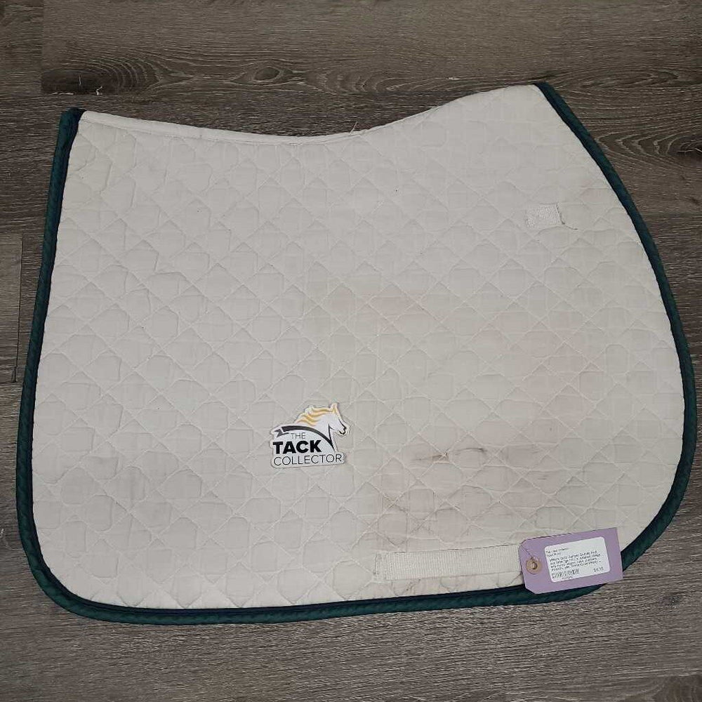 Quilt Jumper Saddle Pad, cut tabs *gc/fair, v. stained, dingy, mnr holey edges, rubs, puckers, threads, pills