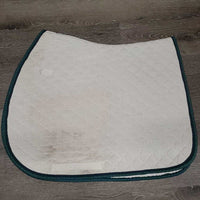 Quilt Jumper Saddle Pad, cut tabs *gc/fair, v. stained, dingy, mnr holey edges, rubs, puckers, threads, pills