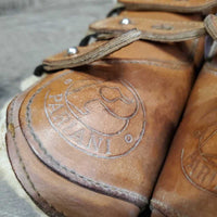 Open Front & Hind Boots, tabs, Fleece & Neoprene Liners *gc, clean & dirty, stains, film, rubs, scrapes, faded, older