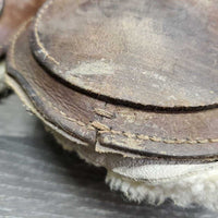 Open Front & Hind Boots, tabs, Fleece & Neoprene Liners *gc, clean & dirty, stains, film, rubs, scrapes, faded, older
