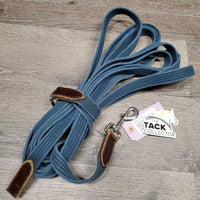 Cotton Web Lunge Line, Swivel, leather tab end *gc/vgc, clean, rubs, faded & edge scrapes
