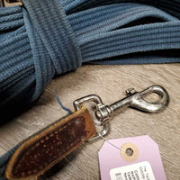 Cotton Web Lunge Line, Swivel, leather tab end *gc/vgc, clean, rubs, faded & edge scrapes
