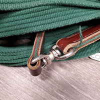 Cotton Web Lunge Line, Swivel, leather tab end *gc/vgc, clean, mnr rubs, faded & edge scrapes