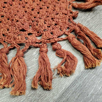 Long Crochet Fly Veil Ear Bonnet, Fringe, XLg Ears *xc/like new, clean, older
