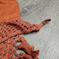 Long Crochet Fly Veil Ear Bonnet, Fringe, XLg Ears *xc/like new, clean, older