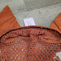 Long Crochet Fly Veil Ear Bonnet, Fringe, XLg Ears *xc/like new, clean, older
