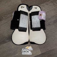 Open Front Boots, velcro *gc, clean, older, peeled & faded, pilly edges, velcro: mnr curled & weak
