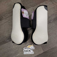 Open Front Boots, velcro *gc, clean, older, peeled & faded, pilly edges, velcro: mnr curled & weak
