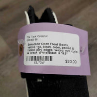 Open Front Boots, velcro *gc, clean, older, peeled & faded, pilly edges, velcro: mnr curled & weak
