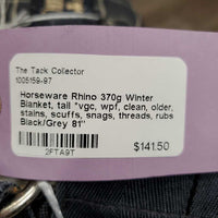 370g Winter Blanket, tail *vgc, wpf, clean, older, stains, scuffs, snags, threads, rubs