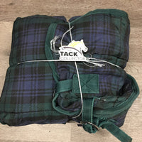 Lt Winter Blanket, 2 legs *gc, clean, mnr wpf, older?, mnr holes, rubs, broken hardware, puckers, snags, threads, faded, hair
