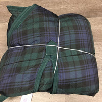 Lt Winter Blanket, 2 legs *gc, clean, mnr wpf, older?, mnr holes, rubs, broken hardware, puckers, snags, threads, faded, hair