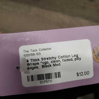 4 Thick Stretchy Cotton Leg Wraps *vgc, clean, faded, pilly edges