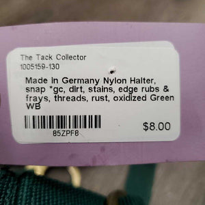 Nylon Halter, snap *gc, dirt, stains, edge rubs & frays, threads, rust, oxidized