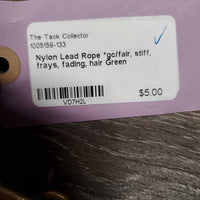 Nylon Lead Rope *gc/fair, stiff, frays, fading, hair