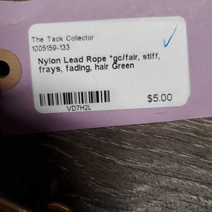 Nylon Lead Rope *gc/fair, stiff, frays, fading, hair