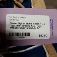 Nylon Stable Sheet, 1 leg *vgc, mnr threads, hole, rubs, threads
