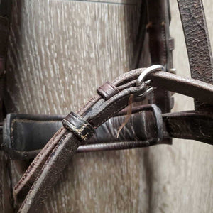 Rsd/Padded Monocrown Bridle, Buckles Flash, Rsd/FS Rubber Reins *vgc, clean, older, mnr dry, rubs & faded