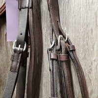 Rsd/Padded Monocrown Bridle, Buckles Flash, Rsd/FS Rubber Reins *vgc, clean, older, mnr dry, rubs & faded
