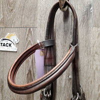Rsd/Padded Monocrown Bridle, Buckles Flash, Rsd/FS Rubber Reins *vgc, clean, older, mnr dry, rubs & faded
