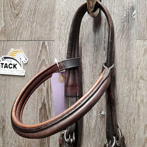 Rsd/Padded Monocrown Bridle, Buckles Flash, Rsd/FS Rubber Reins *vgc, clean, older, mnr dry, rubs & faded