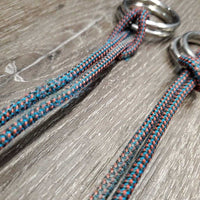 2 Thin Nylon Rope Gag Cheek Pieces, 4x Rings *gc, clean, v.rubbed & frayed, NO leather stopper