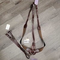 Leather & Elastic Breastplate, Running Martingale Attachment, tag *new
