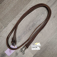 Soft .5" Wide Leather Draw Reins, snaps, lg Roller Buckle *like new, clean, v.mnr rubs