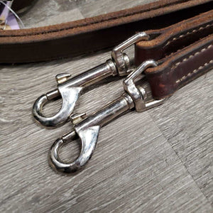 Soft .5" Wide Leather Draw Reins, snaps, lg Roller Buckle *like new, clean, v.mnr rubs