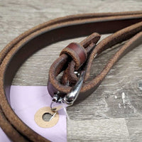 Soft .5" Wide Leather Draw Reins, snaps, lg Roller Buckle *like new, clean, v.mnr rubs
