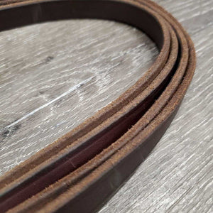 Soft .5" Wide Leather Draw Reins, snaps, lg Roller Buckle *like new, clean, v.mnr rubs