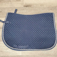 Quilt Jumper Saddle Pad, 1x piping *gc, clean, faded, rubs, pills, puckers, curled edge, mnr hair