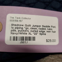 Quilt Jumper Saddle Pad, 1x piping *gc, clean, faded, rubs, pills, puckers, curled edge, mnr hair