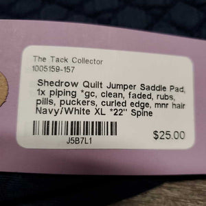 Quilt Jumper Saddle Pad, 1x piping *gc, clean, faded, rubs, pills, puckers, curled edge, mnr hair