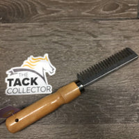 Metal Braiding Comb, Hvy Wood Handle *vgc/xc, mnr scraped end, clean
