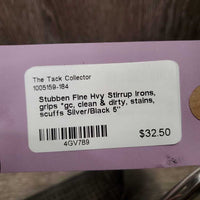 Fine Hvy Stirrup Irons, grips *gc, clean & dirty, stains, scuffs