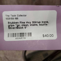 Fine Hvy Stirrup Irons, grips *gc, clean, stains, scuffs