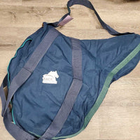 Fleece Lined Cordura Saddle Carry - Storage Bag, Shoulder Strap *gc, clean, older, BROKEN Zipper, v.rubbed