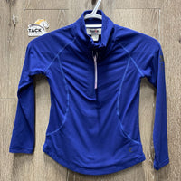 JUNIORS LS Fleece Lined Shirt, 1/2 Zip Up *gc, mnr hair & rubs, peeling label
