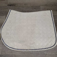 Quilt Jumper Saddle Pad, 1x piping, cut tabs *gc/fair, stains, rubs, pills, holey edges, puckers, v. dingy
