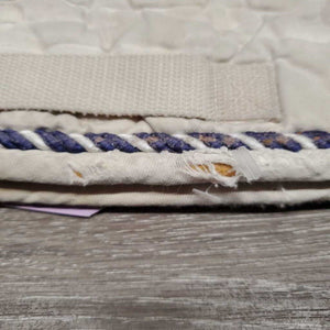 Quilt Jumper Saddle Pad, 1x piping, cut tabs *gc/fair, stains, rubs, pills, holey edges, puckers, v. dingy