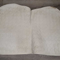 Quilt Jumper Saddle Pad, 1x piping, cut tabs *gc/fair, stains, rubs, pills, holey edges, puckers, v. dingy
