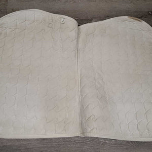 Quilt Jumper Saddle Pad, 1x piping, cut tabs *gc/fair, stains, rubs, pills, holey edges, puckers, v. dingy