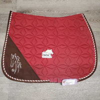 Quilt Jumper Saddle Pad, 1x piping *gc, cut tabs, hairy, rubs, mnr stains, dirt, faded, threads
