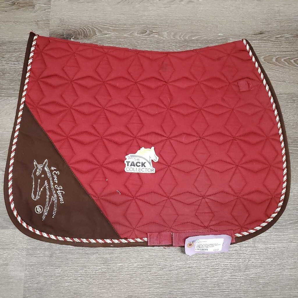 Quilt Jumper Saddle Pad, 1x piping *gc, cut tabs, hairy, rubs, mnr stains, dirt, faded, threads