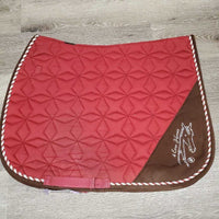 Quilt Jumper Saddle Pad, 1x piping *gc, cut tabs, hairy, rubs, mnr stains, dirt, faded, threads